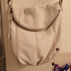 The Sak Leather Purse W Beige/off White Shoulder Strap, Mid. Sz